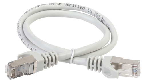 ITK Коммутационный шнур (патч-корд) кат.5E FTP LSZH 0,5м серый | код PC01-C5EFL-05M | IEK